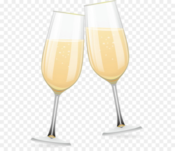 Champagne glass Bellini Champagne Cocktail Wine glass - Vector painted two champagne glasses 