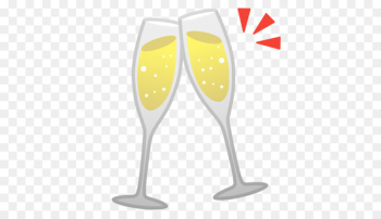 Champagne glass Wine glass Sparkling wine Emoji - clink glasses 