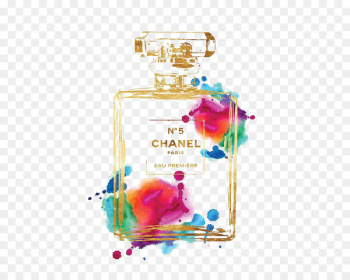 Chanel No. 5 Perfume Watercolor painting Poster - Drawing Chanel 