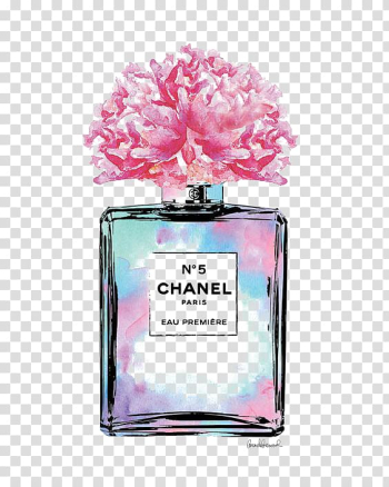 Chanel Paris fragrance bottle illustration, Chanel No. 5 Perfume Fashion Louis Vuitton, Drawing perfume transparent background PNG clipart