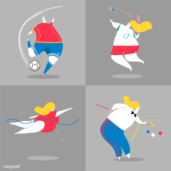 Character illustration of sport players | Free stock vector - 456598 Character illustration of sport players | Free stock vector - 456598