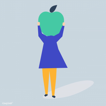 Character of a woman with an apple head illus.. | Free stock vector - 454815 Character of a woman with an apple head illus.. | Free stock vector - 454815