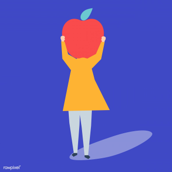 Character of a woman with an apple head illus.. | Free stock vector - 454839 Character of a woman with an apple head illus.. | Free stock vector - 454839