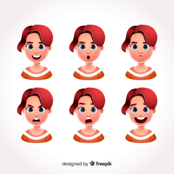 Character showing emotions