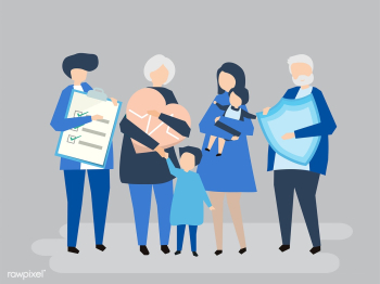Characters of an extended family with healthc.. | Free stock vector - 455840 Characters of an extended family with healthc.. | Free stock vector - 455840
