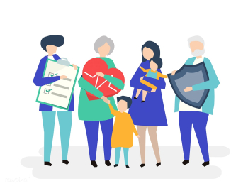 Characters of an extended family with healthc.. | Free stock vector - 455893 Characters of an extended family with healthc.. | Free stock vector - 455893