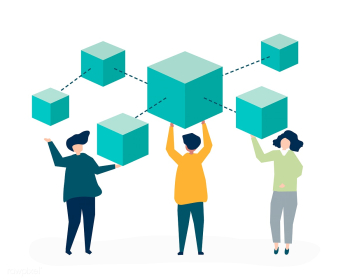 Characters of people holding a blockchain net.. | Free stock vector - 455370 Characters of people holding a blockchain net.. | Free stock vector - 455370