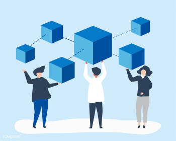 Characters of people holding a blockchain net.. | Free stock vector - 455391 Characters of people holding a blockchain net.. | Free stock vector - 455391