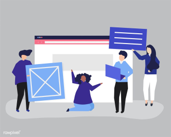 Characters of people holding website icons il.. | Free stock vector - 454695 Characters of people holding website icons il.. | Free stock vector - 454695