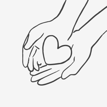 Charity doodle psd hands giving heart | Free stock illustration | High Resolution graphic