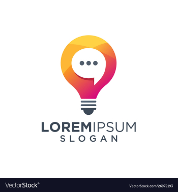 Chat bulb idea logo design vector image