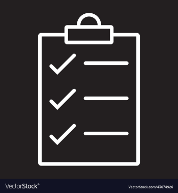 checklist or document line art icon checklist or document line art icon