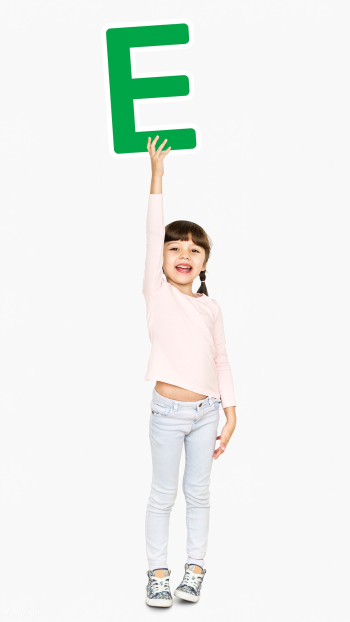 Cheerful girl holding the letter E | Free stock psd mockup - 491814 Cheerful girl holding the letter E | Free stock psd mockup - 491814