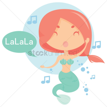 Cheerful mermaid singing and dancing Cheerful mermaid singing and dancing