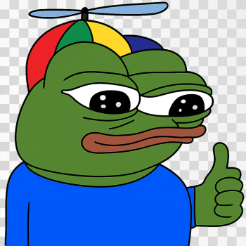 Cheerful Pepe Meme with Propeller Hat Cheerful Pepe Meme with Propeller Hat