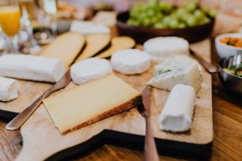 Cheese, white wine and grapes Cheese, white wine and grapes