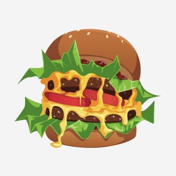 Cheeseburger meal clipart illustration. Free | Free Photo - rawpixel