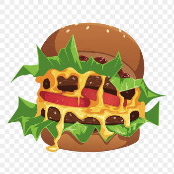 Cheeseburger meal png sticker illustration, | Free PNG - rawpixel