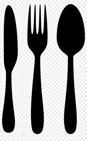 Chef Clipart Black And White - Spoon And Fork Png