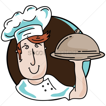 Chef holding cloche Chef holding cloche
