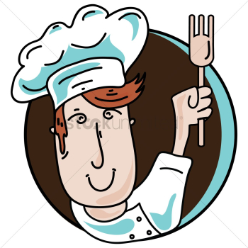 Chef holding fork Chef holding fork
