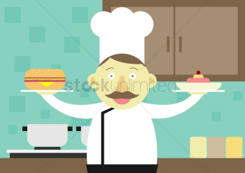 Chef holding meals Chef holding meals