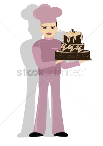 Chef with cake Chef with cake