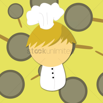 Chef with frying pan background Chef with frying pan background