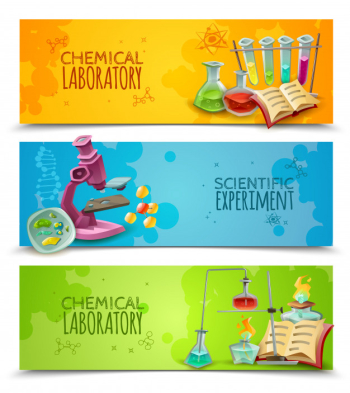 Chemical research laboratory equipment Free Vector