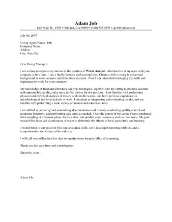 chemist cover letter sample resume chemistry letters crime lab ...