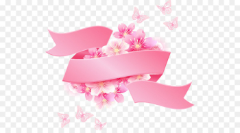 Cherry blossom Flower - Cherry ribbon banner Cherry blossom Flower - Cherry ribbon banner