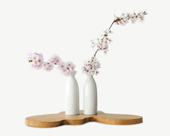 Cherry blossom in vases collage | Free PSD - rawpixel