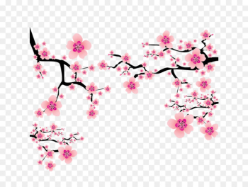 Cherry blossom Plum blossom Clip art - Vector pink Japanese elements cherry blossom branches dress up 