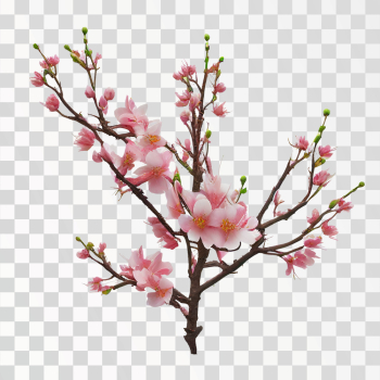 Cherry blossom, sakura flowers in spring time - png format