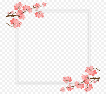 Cherry blossom Tree Branch - Cherry Tree Branch Frame PNG and PSD 