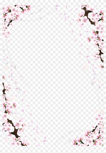 Cherry Blossom Tree Clip Art - Cherry Blossoms Border Design Cherry Blossom Tree Clip Art - Cherry Blossoms Border Design