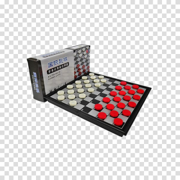 Chess Draughts Board game Chinese checkers, Draughts folding magnetic chess board large red and white plastic transparent background PNG clipart