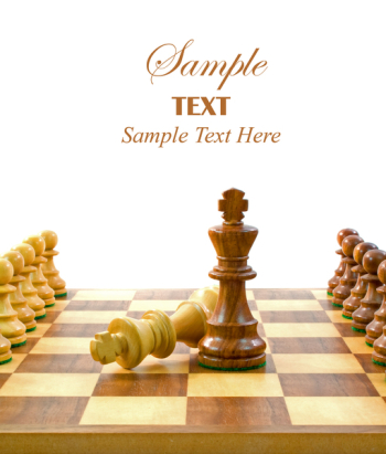 Chess Pieces on Board with copy space for text.