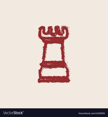 Chess rook in watercolor style vector image Chess rook in watercolor style vector image