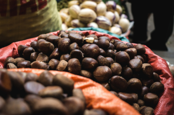 Chestnuts at a farmers market 