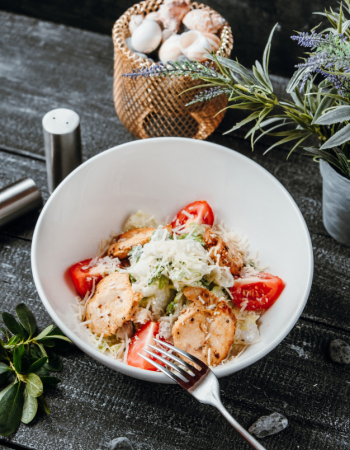 Chicken caesar salad on the table Free Photo Chicken caesar salad on the table Free Photo