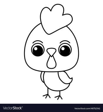 chicken cartoon coloring page for kids