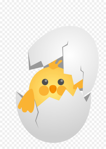 Chicken Cartoon Eggshell - Vector yellow Easter broken shell bubble chicken 