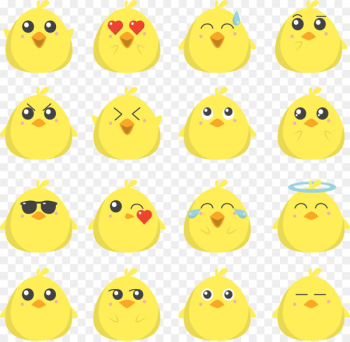 Chicken Drawing Emoji - Rooster essential cute little yellow chicken 