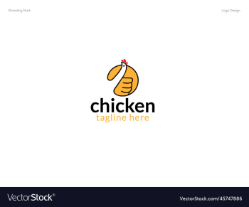 chicken logo design with hand