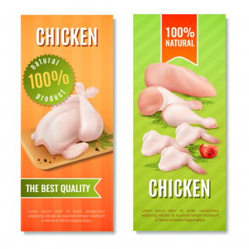 Chicken meat vertical banners Free Vector Chicken meat vertical banners Free Vector