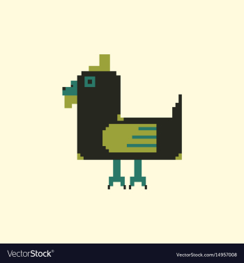 Chicken pixel art animal farm vector image Chicken pixel art animal farm vector image