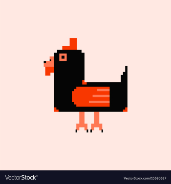 Chicken pixel art animal farm vector image Chicken pixel art animal farm vector image