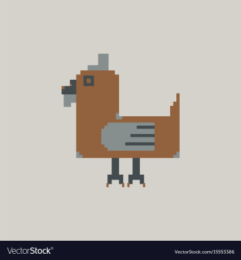 Chicken pixel art animal farm vector image Chicken pixel art animal farm vector image