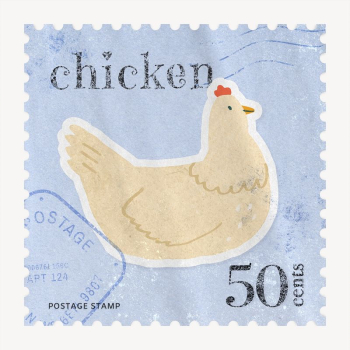 Chicken postage stamp, animal collage | Free PSD - rawpixel Chicken postage stamp, animal collage | Free PSD - rawpixel